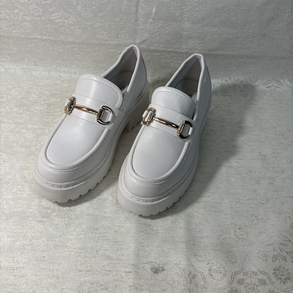 Steve Madden Women's Platform White Loafers Size 7 - Picture 4 of 6